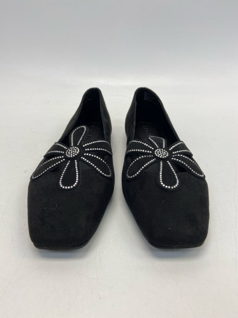 Katy Perry  Size 9.5 Black Clear Rhinestone(s) Flats
