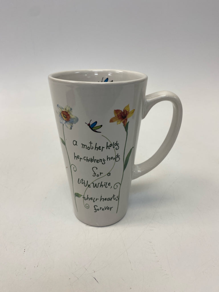 White Multi Color Words Flower(s) Coffee Mug