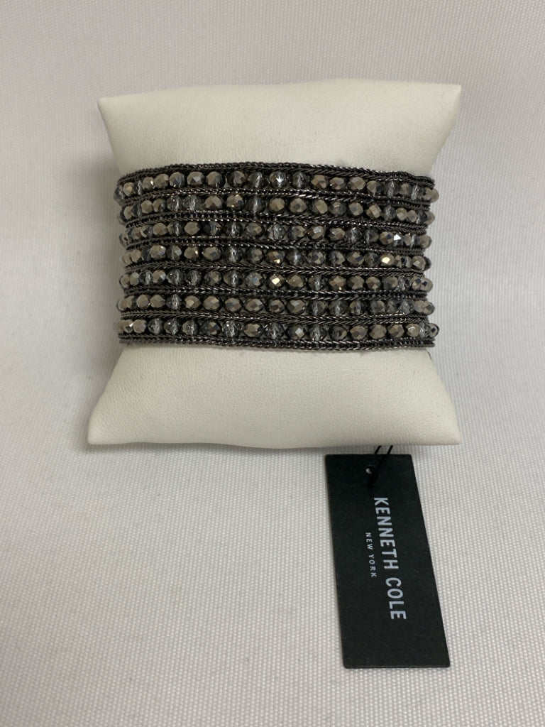 NWT Kenneth Cole Gray Clear Jeweled Bracelet