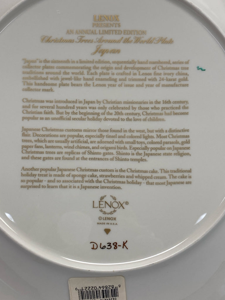Lenox Cream Green/Multi Christmas Decorative Plate