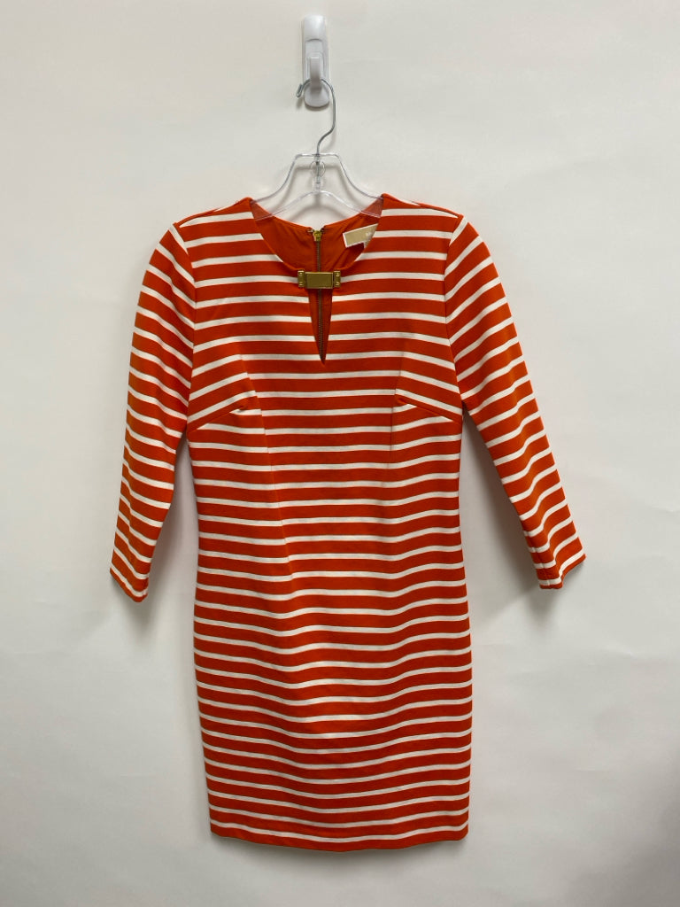 Michael Kors Size S Orange/White Striped Ladies Dress
