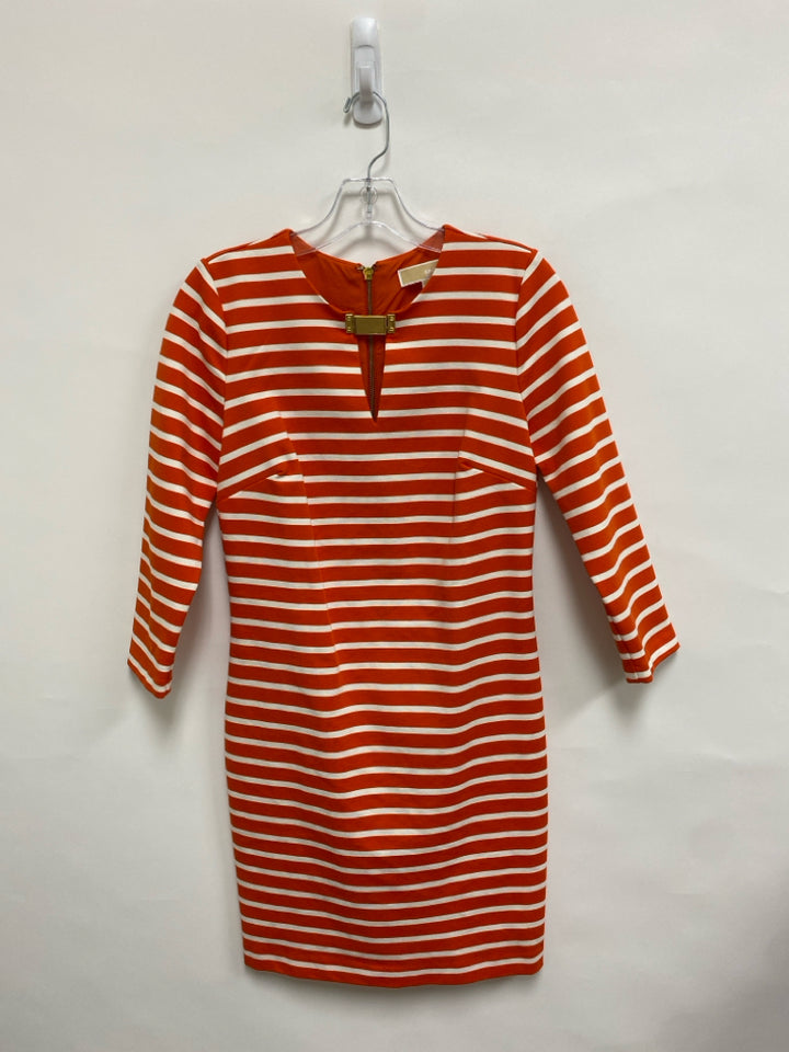 Michael Kors Size S Orange/White Striped Ladies Dress