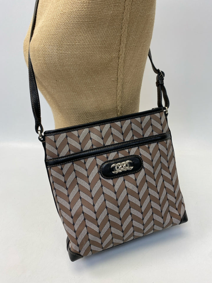 Brighton Black Cream/Brown Print Crossbody