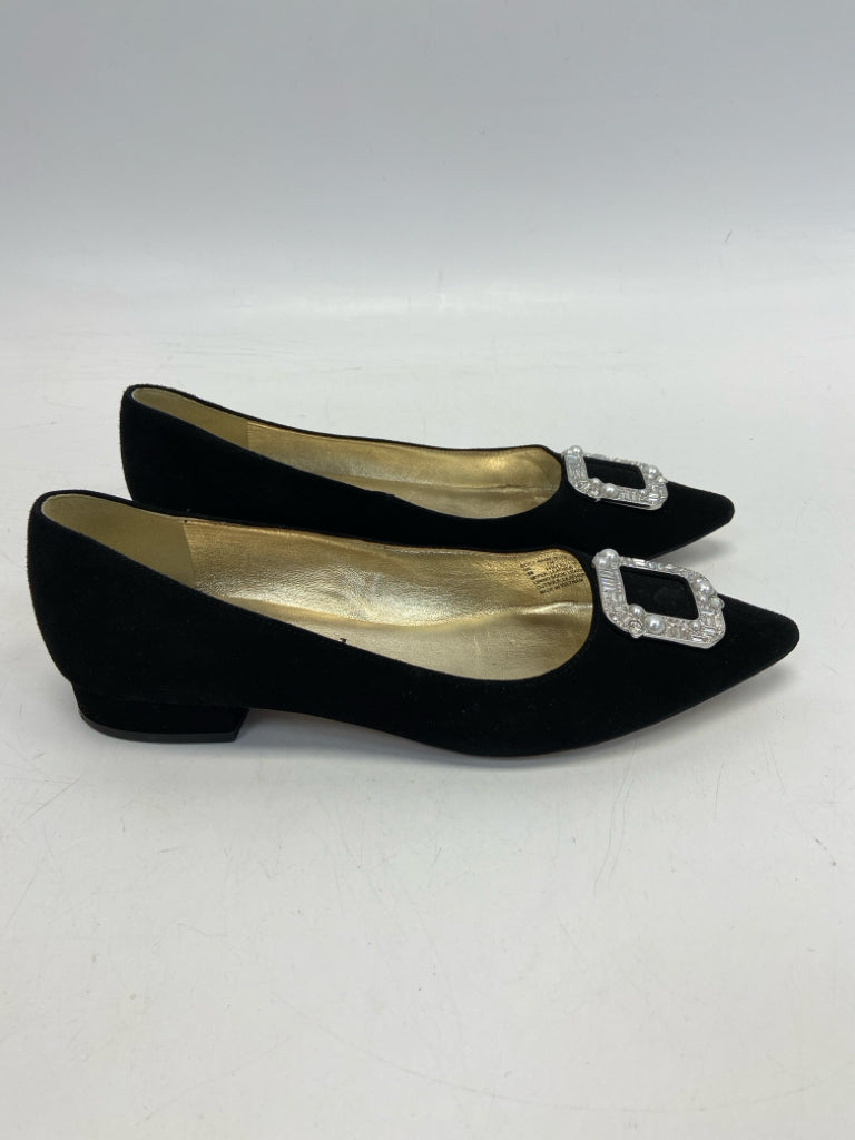 Kate Spade  Size 8 Black Rhinestone(s) Suede Flats