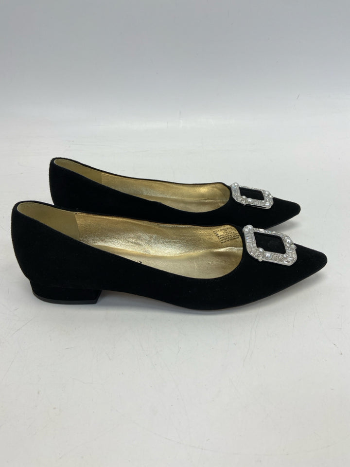 Kate Spade  Size 8 Black Rhinestone(s) Suede Flats