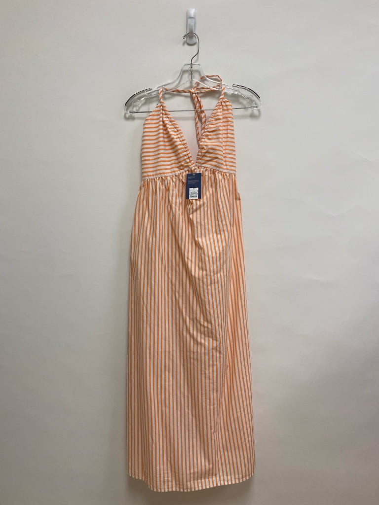 NWT Universal Thread Size M White/Orange Stripes Halter Ladies Dress