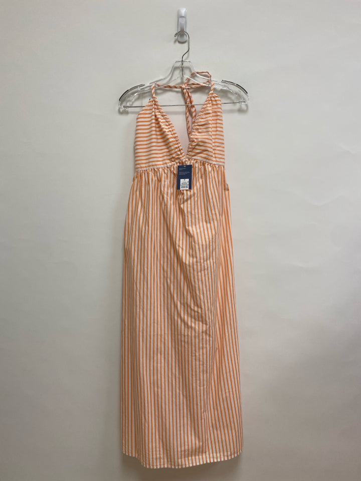 NWT Universal Thread Size M White/Orange Stripes Halter Ladies Dress
