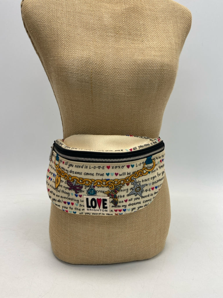 Brighton Cream Multi-Color Word(s) Belt Bag