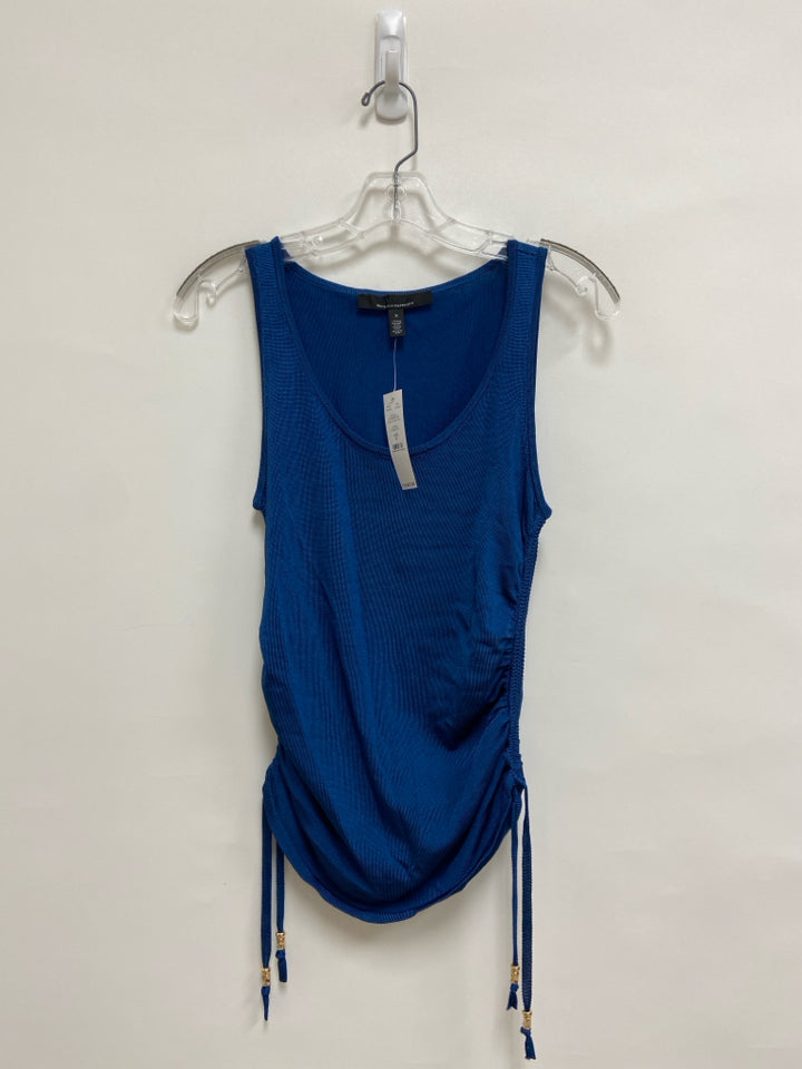 NWT Wht House/Blk Mkt Size S Dark Blue Ruched Sleeveless Ladies Sweater