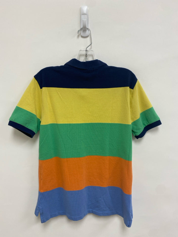 Polo SIZE 10/12 Navy Yellow/Green Stripe Polo Boy&