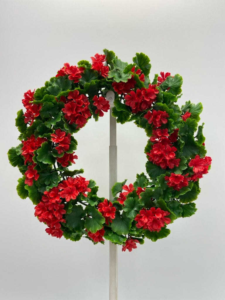Green Red Flowers Wreath
