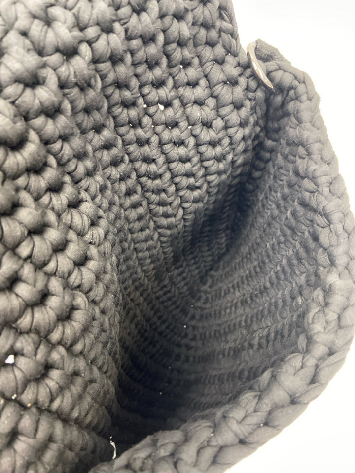 Black Woven Crochet Crossbody