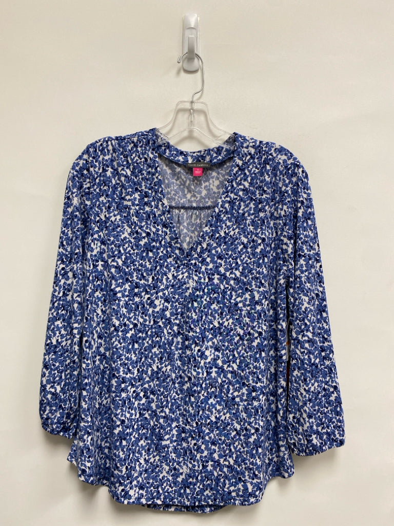 NWT VINCE CAMUTO Size S White Blue Floral Ladies Top
