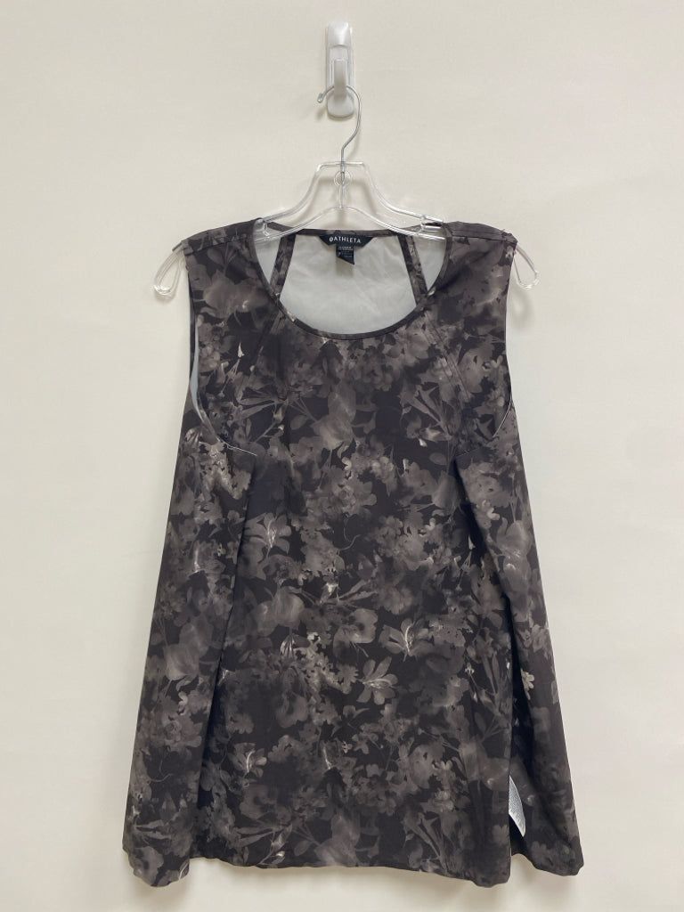 Athleta Size XL Gray White Flowers Sleeveless Ladies Top