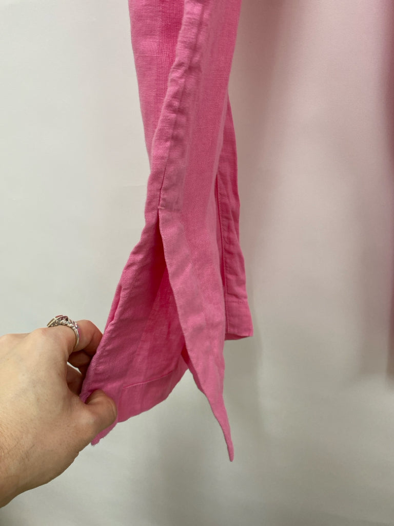 Athleta Size M Pink Pull-on Linen Ladies Pants