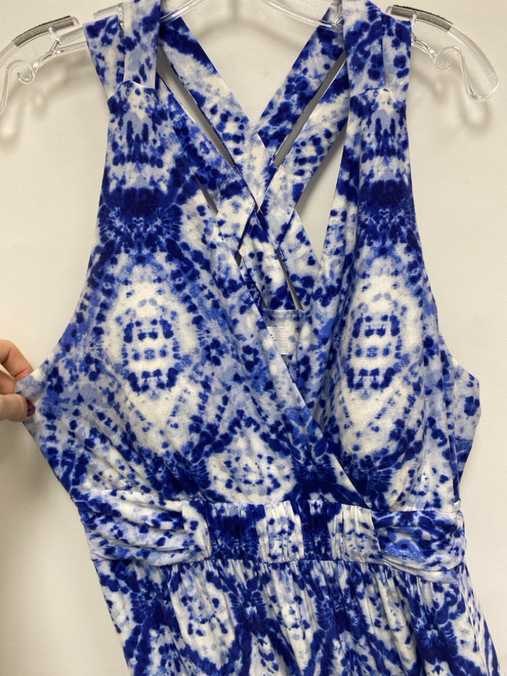 Soma Size L Blue White Tie Dye Sleeveless Ladies Dress