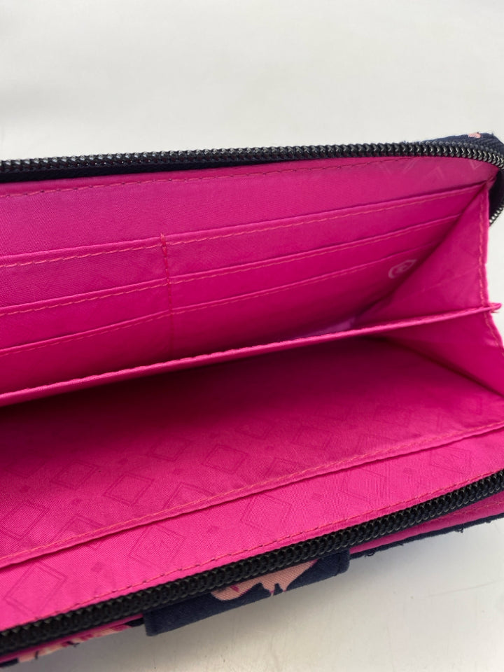 Vera Bradley Navy Pink Flamingo(es) Wallet