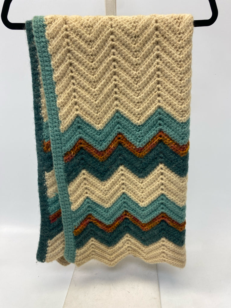 Cream Turquoise Blanket
