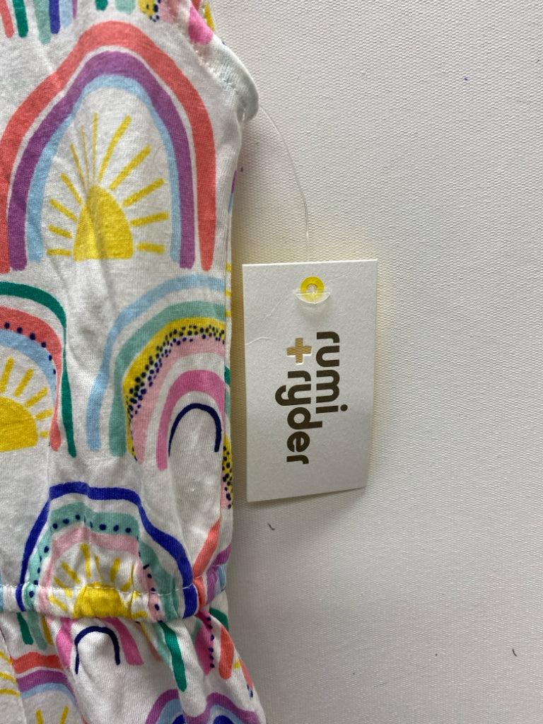 NWT rumi + ryder SIZE 12/14 White Multi Color Rainbows Sleeveless Girl&