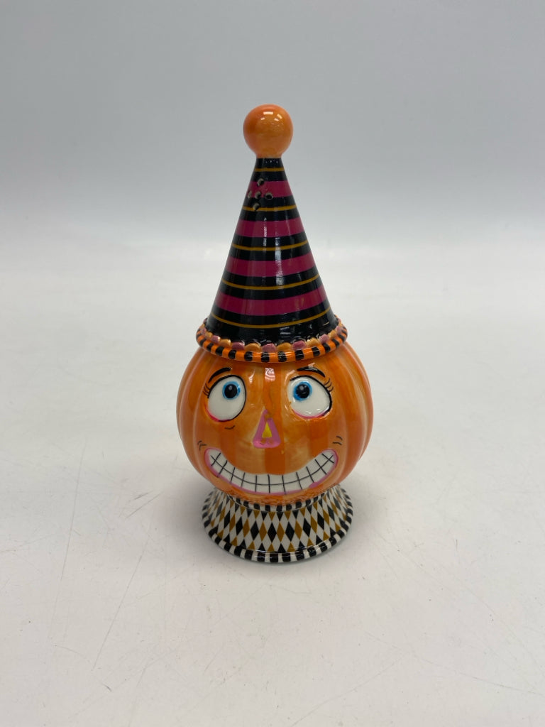 Dept. 56 Orange Multi Color Pumpkin Ceramic Halloween