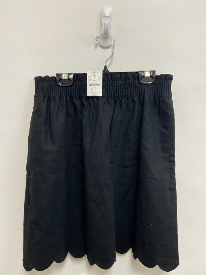 NWT J Crew Size 4 Black Scalloped Pull-on Linen Blend Ladies Skirt