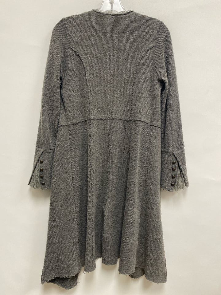 Vocal Size S Gray Buttons Drape Ladies Sweater