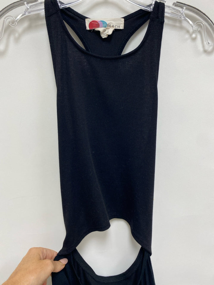 FP Beach Size S Black Ribbed Sleeveless Ladies Dress