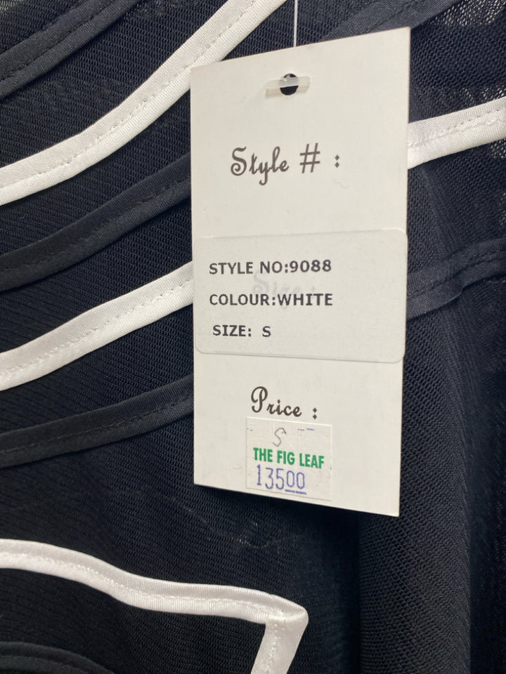 NWT Damee, Inc. Size S Black White Sheer Ladies Top