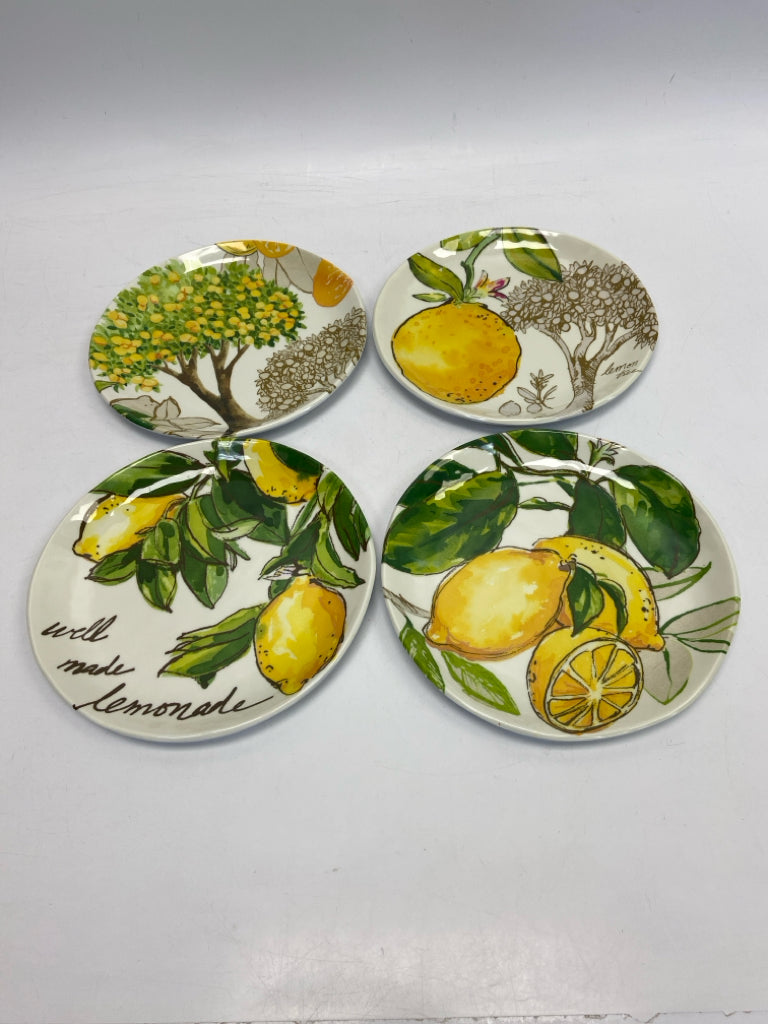 White Yellow/Green Lemons Melamine Plate (s)