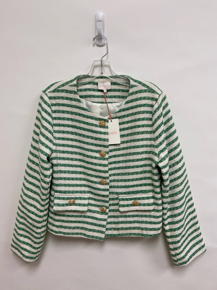 NWT entro Size L White/Green Stripes Ladies Jacket
