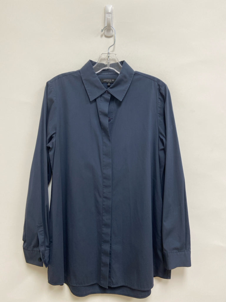 LAFAYETTE 148 Size M Navy Buttons Long Sleeve Ladies Top