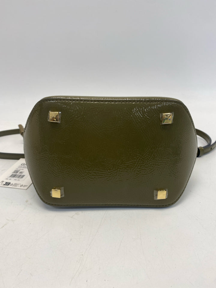 NWT Ganni Military Olive Bou Bucket Patent Bag