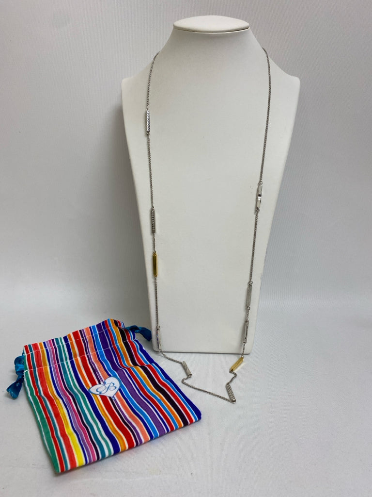 Brighton Silver Color Gold Color Textured Necklace