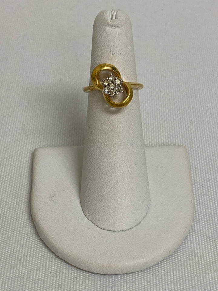 Gold Clear Jeweled Ring
