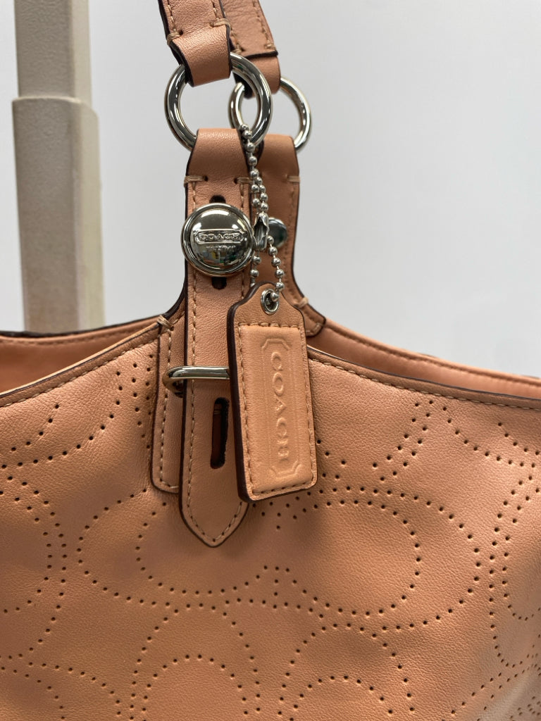 Coach Salmon Perforated Handbag