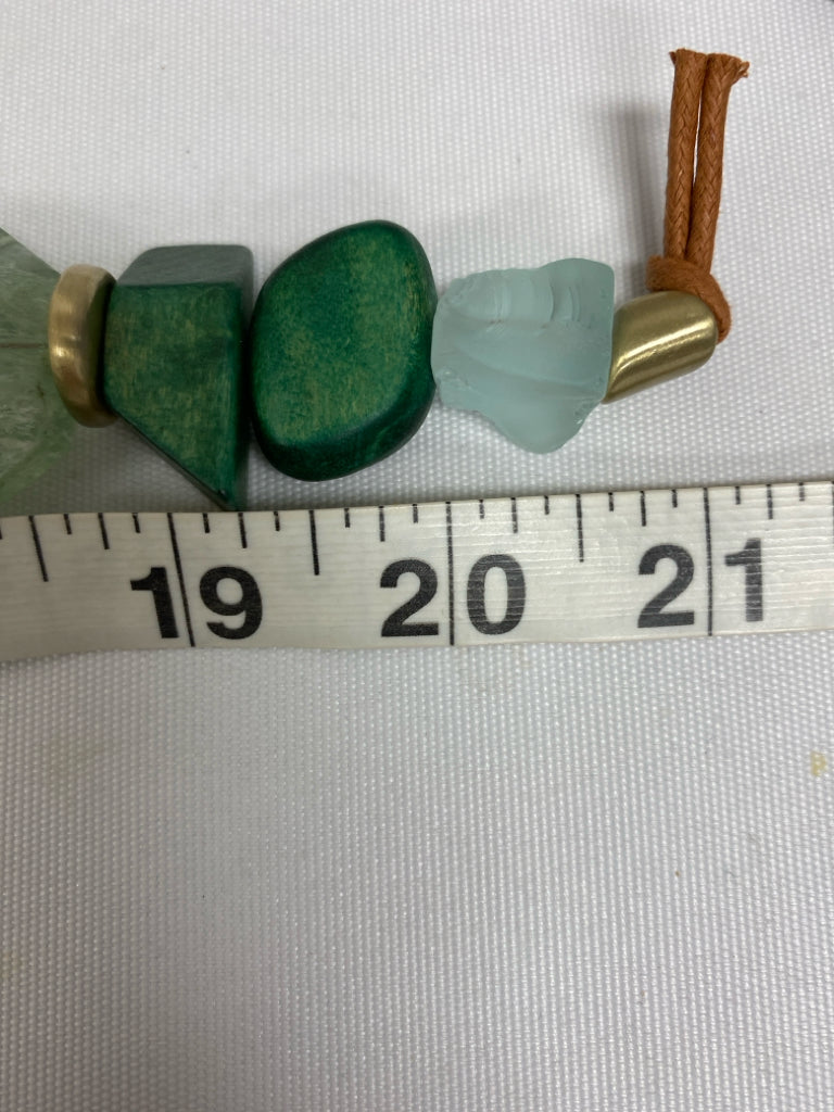 Green Gold/Brown Beaded Necklace
