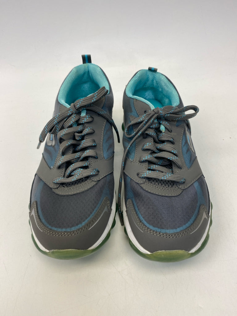 Skechers US Shoe Size 8.5 Gray Turquoise Lace-up Sneakers