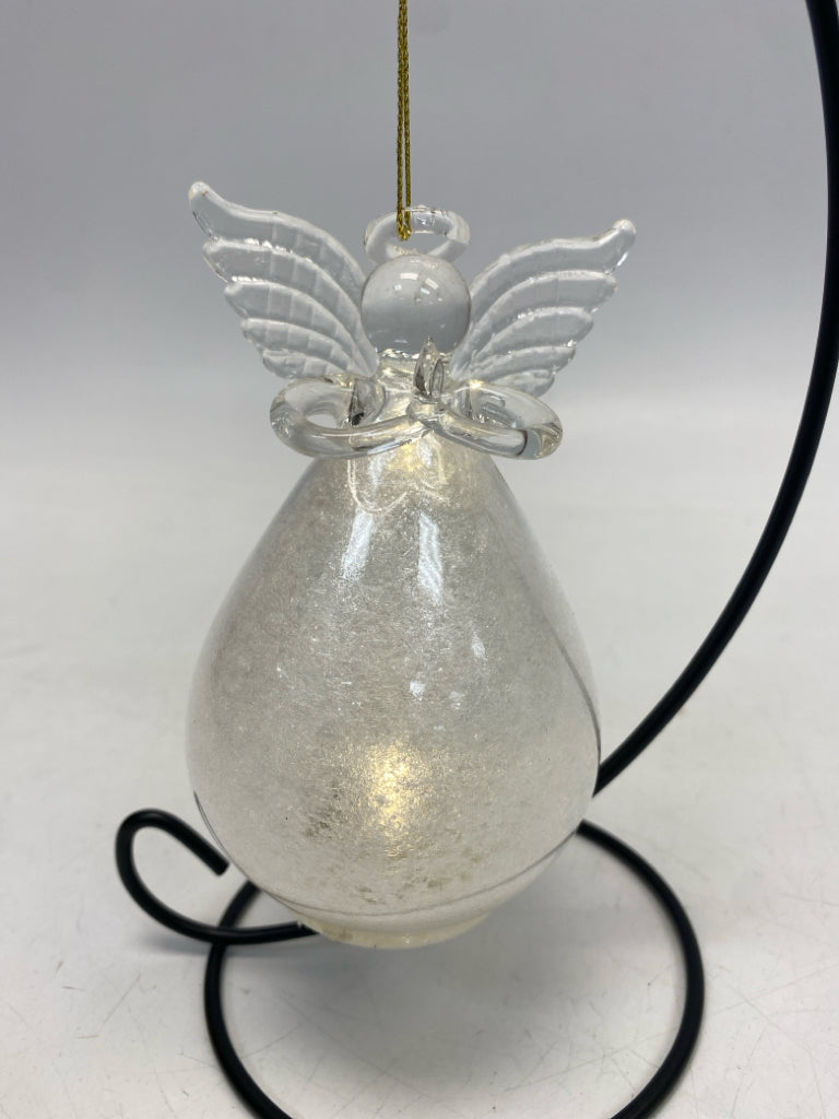Clear White Lit Glass Ornaments
