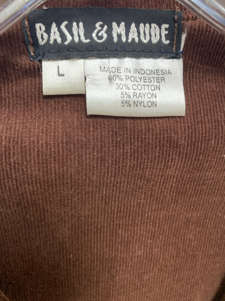 Basil &amp; Maude Size L Brown/Multi Tapestry Corduroy Ladies Jacket