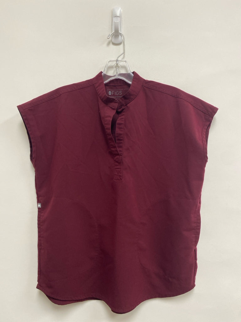 FIGS Size XXS Burgundy Uniform Top