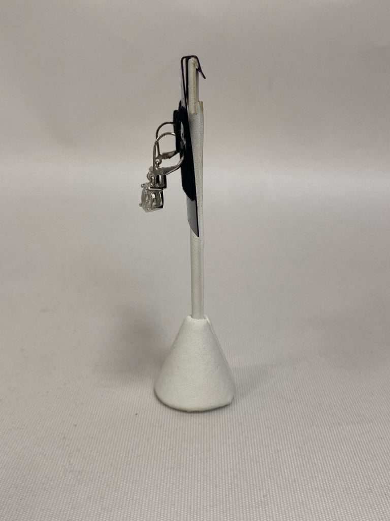 Silver Clear Teardrop Earrings