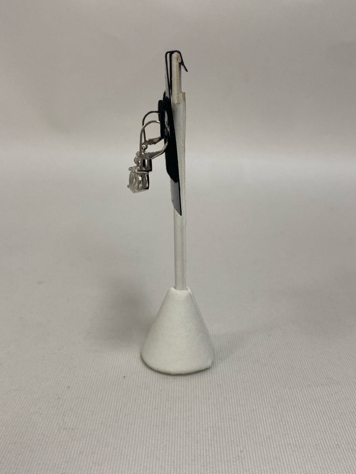 Silver Clear Teardrop Earrings