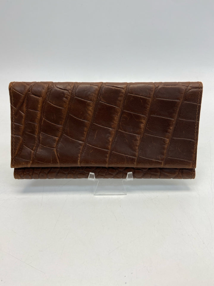 ABLE LOCAL &amp; GLOBAL Dark Brown Embossed Wallet