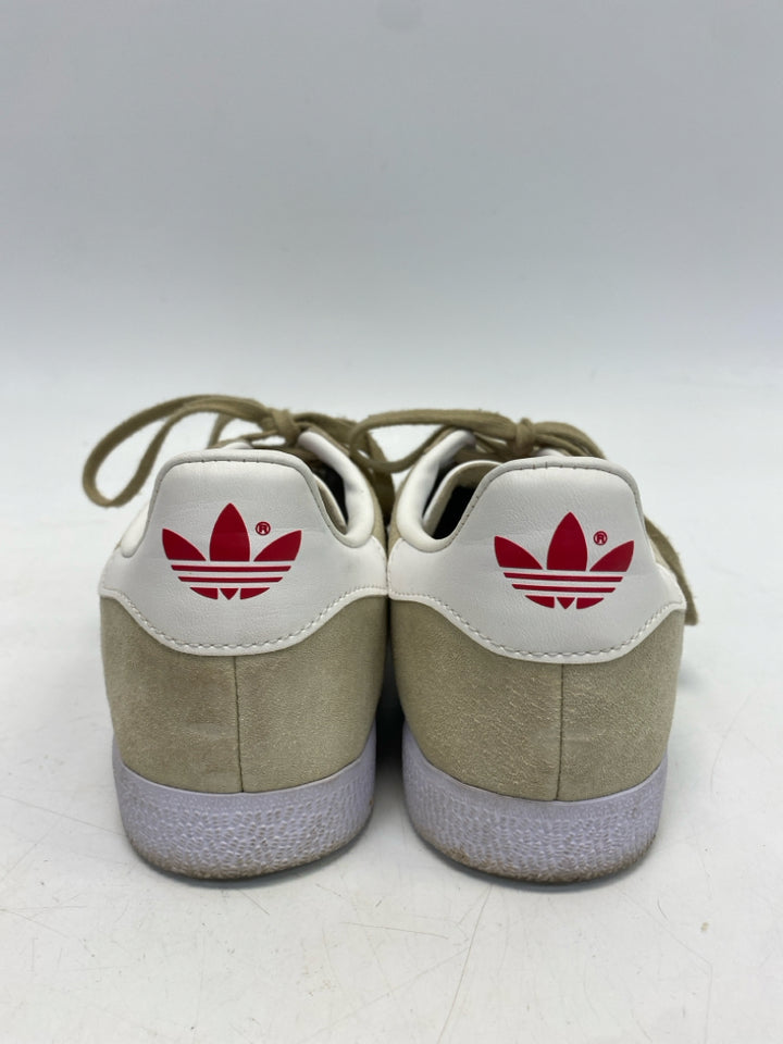 Adidas  Size 6.5 Tan White Lace-up Sneakers