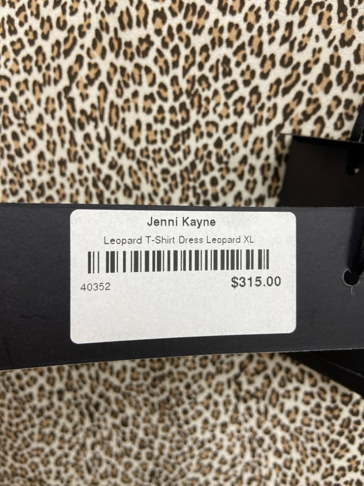 NWT jenni kayne Size XL Beige Brown Animal Print Ladies Dress