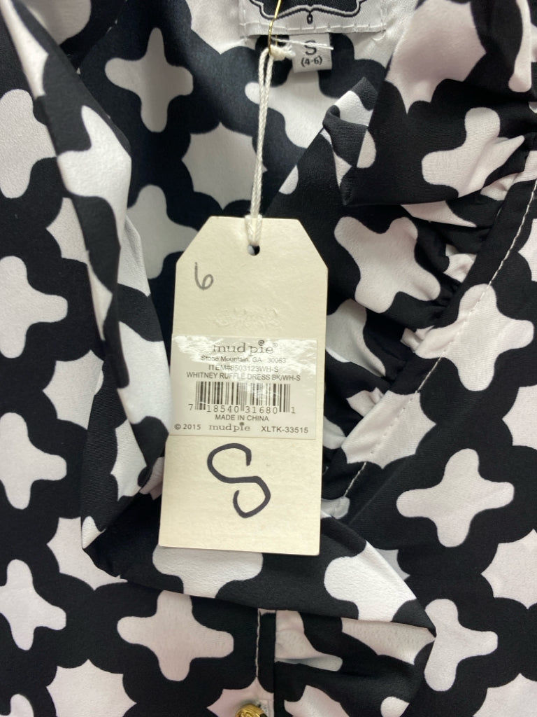 NWT Mudpie Size S Black White Shapes Sleeveless Ladies Dress