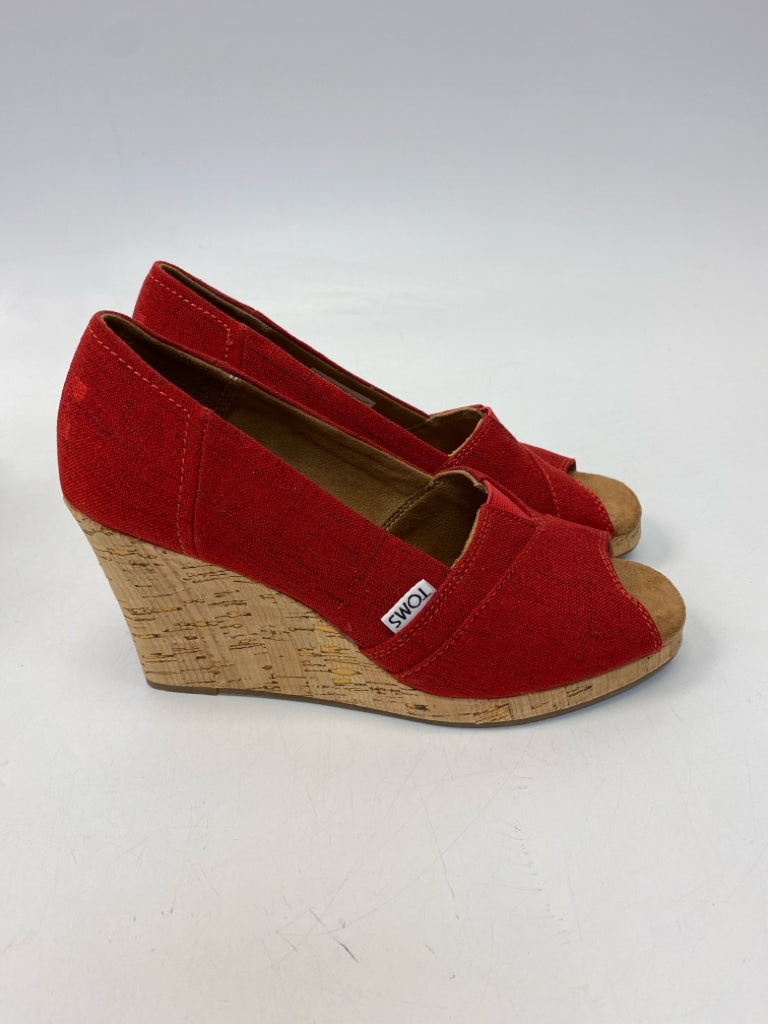 Toms  Size 6.5 Red Sandals