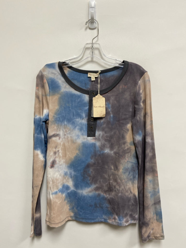 NWT Hem &amp; Thread Size M Gray Khaki/Blue Paisley Ladies Top
