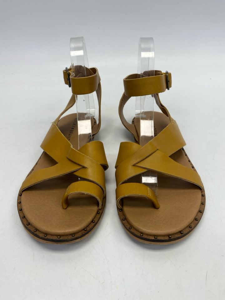 Lucky Brand  Size 7.5 Dark Gold Crisscross Sandals