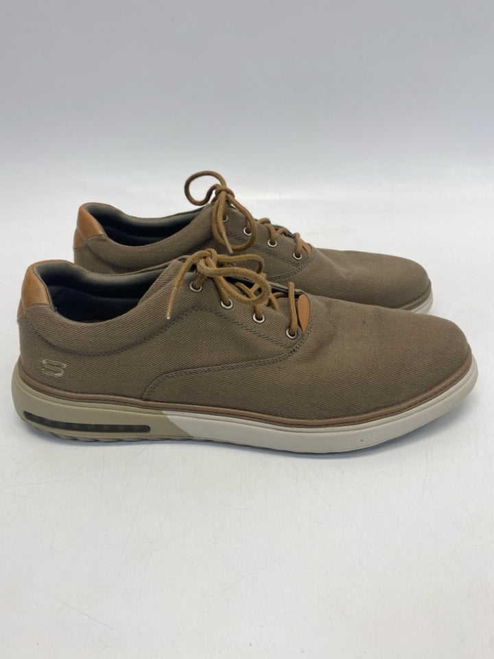 Skechers Size 13 Brown Lace-Up Fabric Men&